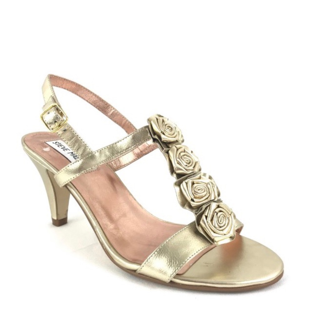 Steve Madden Goldwyn gold flower sandals size 6